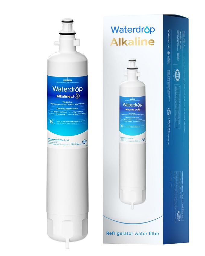 Waterdrop WD-F19C-AL Alkaline Refrigerator Water Filter, Enhances pH, Replacement for GEÂ® RPWFEÂ®, RPWF (Built-in CHIP) Refrigerator Water Filter, Compatible with GFE28GYNFS, GFE28GELDS - Image 1