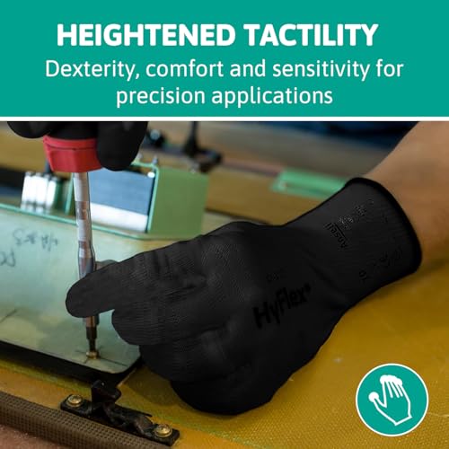 Ansell 48-101-10 Sensilite Gloves, Size 10, Black, Pack of 12 - Image 5