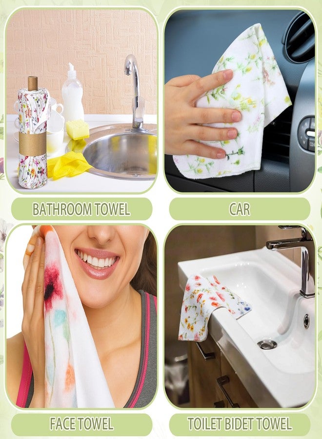 Noveread 6 Pack Reusable Cleaning Cloths Washable Cotton Kitchen Dish Towels for Home Party Supplies Bulk, 9.84x11.81in (Wildflowers) - Image 3