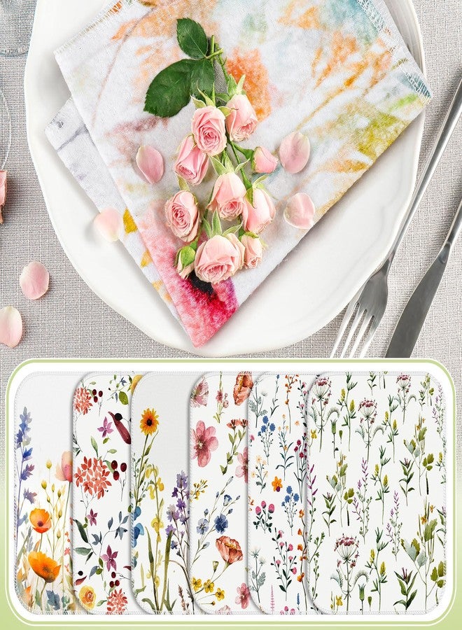 Noveread 6 Pack Reusable Cleaning Cloths Washable Cotton Kitchen Dish Towels for Home Party Supplies Bulk, 9.84x11.81in (Wildflowers) - Image 5