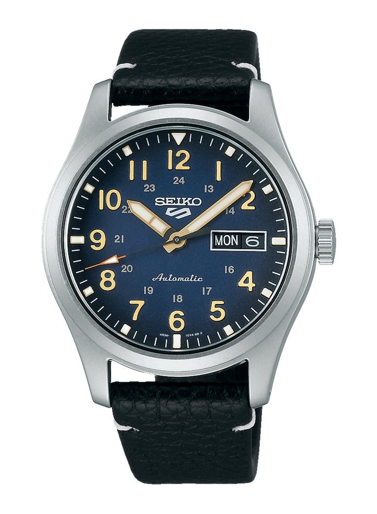 Seiko ساعة يد رجالية أوتوماتيكية جلدية بحزام 5 سبورت SRPG39K1