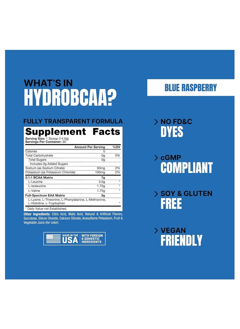 ProSupps - PROSUPPS Hydro BCAA Plus Essentials 30 Serving Blue Raspberry - Image 1
