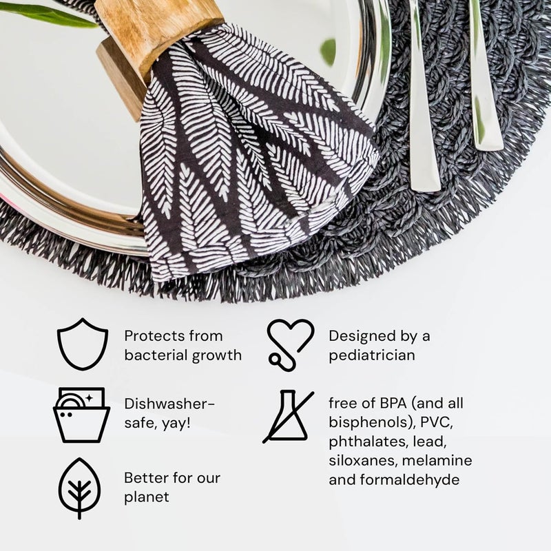 Ahimsa Stainless Steel Plates  9 Round Classic Stainless Steel Kids Plates Non Toxic Plate Camping Plate BPA Free  Dishwasher Safe Set of 4 - Image 3
