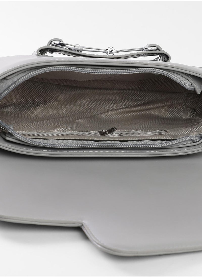 Haute Sauce - The Asymmetric Link Shoulder Bag - Ash Grey - Image 1