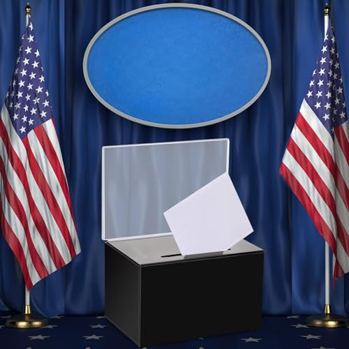 Tuanse 8 Packs Acrylic Donation Box with Lock and Sign Holder Clear Suggestion Ballot Box Plastic Voting Comment for Tip Jars Ticket Charity Survey Raffle Contest Fundraising, 6.1 x 4.3 x 3.8 Inch(Black) - Image 5