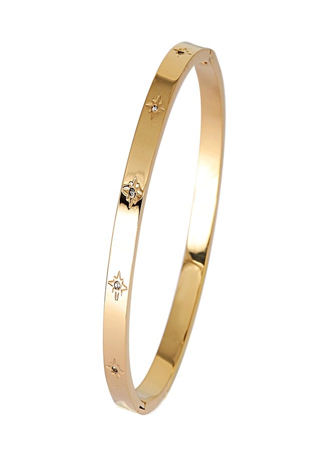 MEENAZ Gold Bangle Set Broad Bracelet for Women Stylish | Stainless Steel American Diamond AD Kada for Girls| Anti Tarnish Jewellery for women | Valentine Gift for girlfriend Wife gifts for woman-366 - Image 1