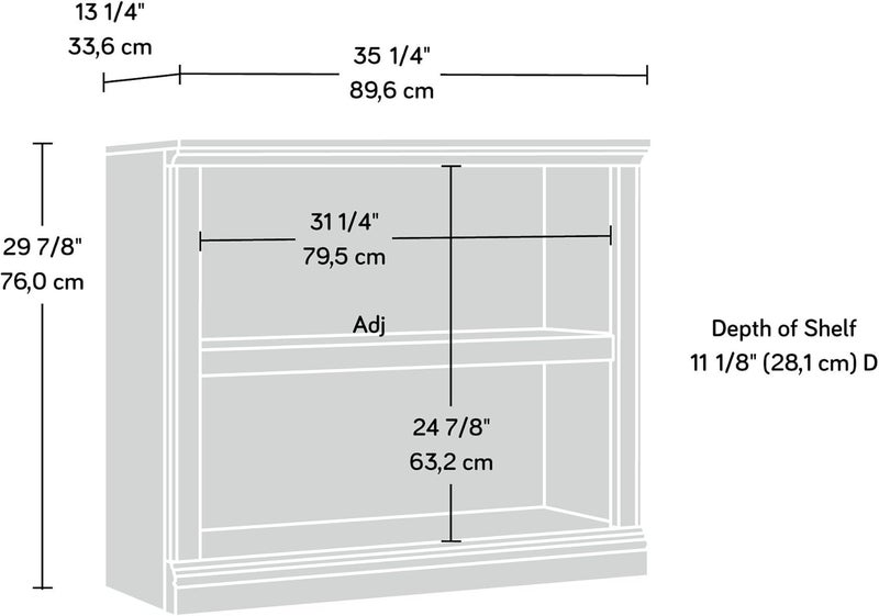 SAUDER 2 Tier Book Shelf Wooden Bookcase Multipurpose Bookshelf for Home Office, Living Room, in Oiled Oak - Image 3