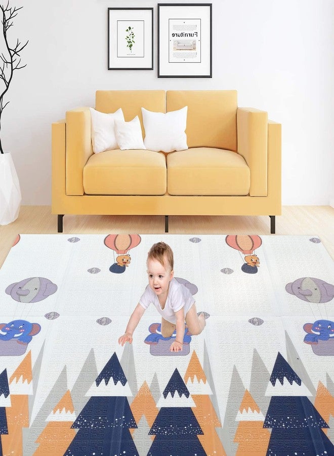 NASULA Baby Mats Waterproof Play Mat for Kids Extra Large Size Crawl Thick Foldable Double Sided Non-Slip Reversible Portable Mat Use for (Mountain),Pack of 1,Multicolor - Image 1