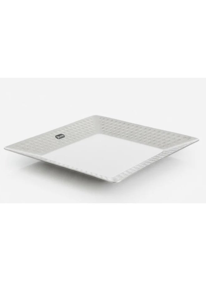 AKDC Square Platter Tray – Compact Chrome Silver | 22 cm Elegant Serving Accessory - Image 1
