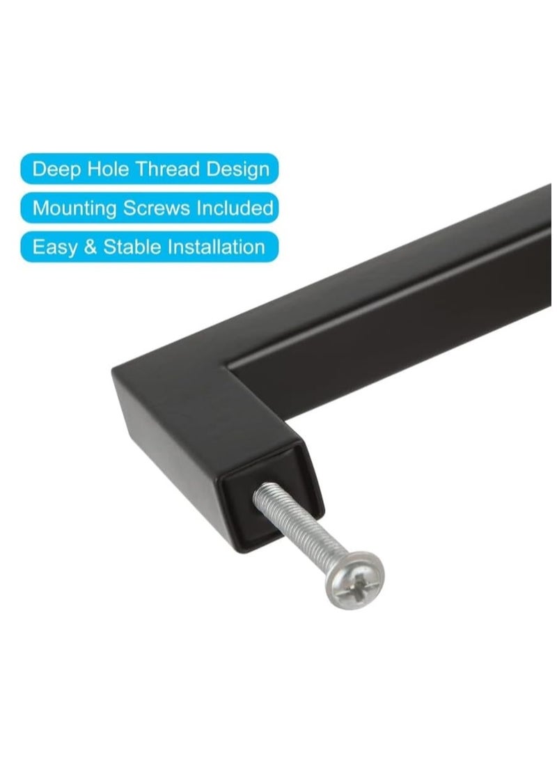 Modern Cabinet Handles, 5.5 inch/140mm Length, Matte Black, Set of 10 with Mounting Screws  - Image 2