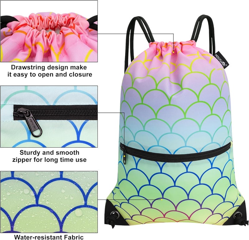 HOLYLUCK Drawstring Backpack Bag Sport Gym Sackpack - Image 4