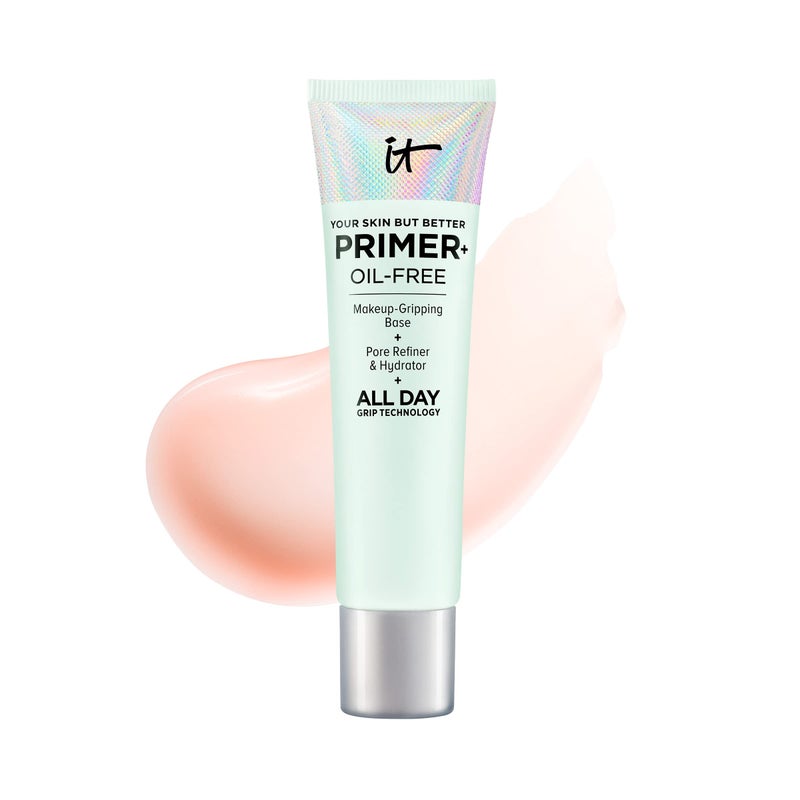 IT Cosmetics Your Skin But Better Makeup Primer+ - Extends Makeup Wear, Hydrates Skin, Refines the Look of Pores - With Glycerin, Bark Extract & Ginger Root Extract - Oil-Free Formula - 1 fl oz - Image 1