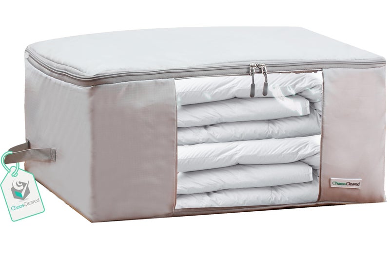 Comforter Storage Bag Folding Organizer bag for KingQueen Comforters Pillows Blankets BeddingQuilt Blanket Duvet Mothproof Space Saver Large Collapsible Organizers 24x14x11