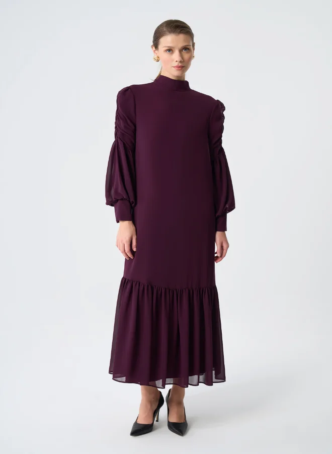 MIZALLE MIZALLE DRAPED CHIFFON DRESS