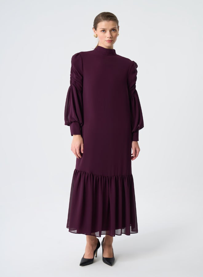 MIZALLE DRAPED CHIFFON DRESS - Image 2