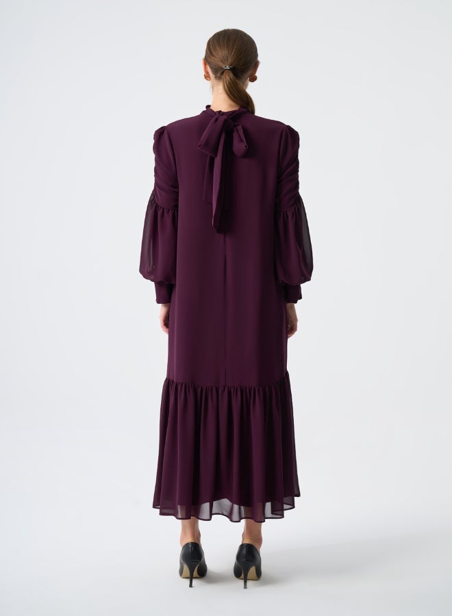 MIZALLE DRAPED CHIFFON DRESS - Image 4
