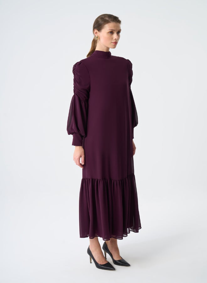 MIZALLE DRAPED CHIFFON DRESS - Image 3