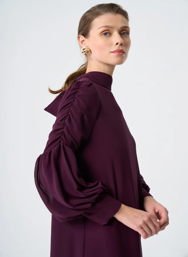 MIZALLE MIZALLE DRAPED CHIFFON DRESS