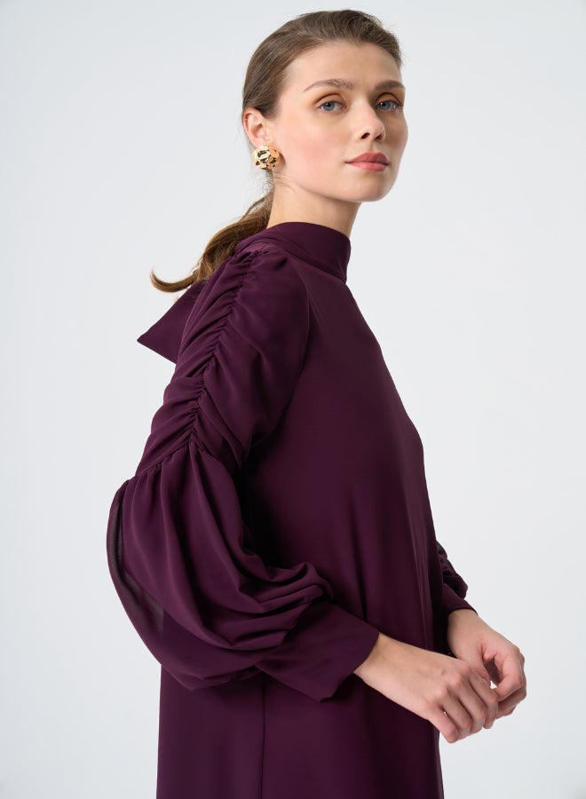 MIZALLE DRAPED CHIFFON DRESS - Image 1