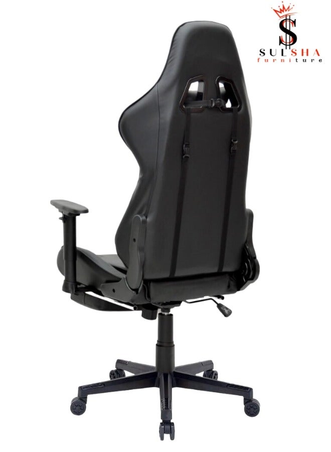 SULSHA Executive Ergonomic Computer Desk Chair for Office and Gaming with headrest back comfort and lumbar support Black - Image 2
