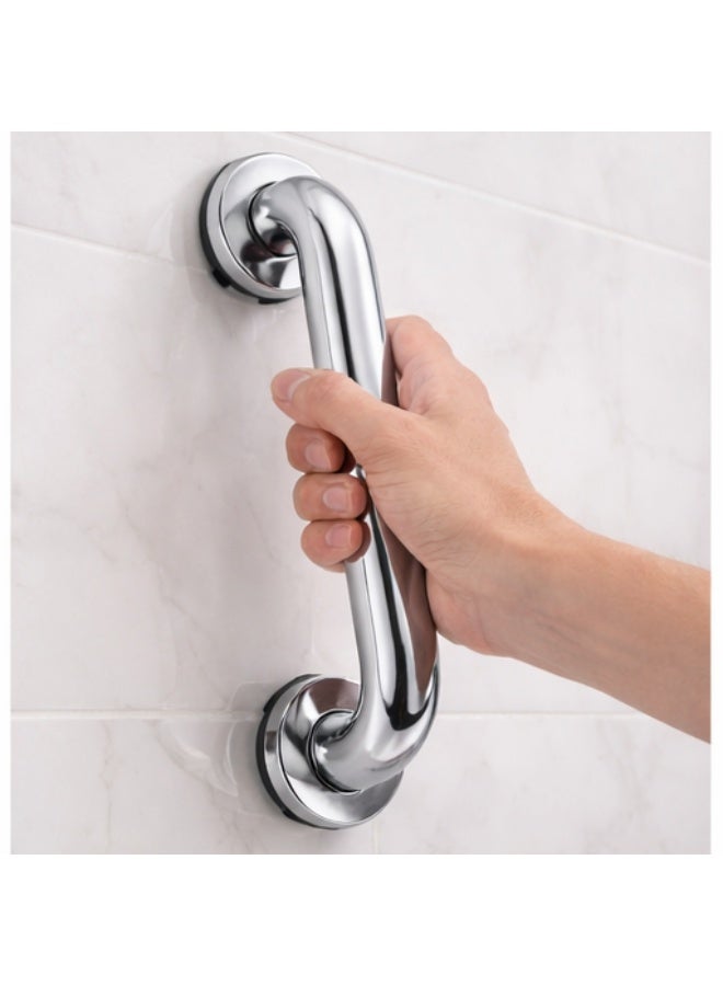 رونا قضبان دعم حمام RONA بلون كروم لامع – مقبض أمان للدش من الفولاذ المقاوم للصدأ، مانع للانزلاق، دعم لكبار السن وذوي الاحتياجات الخاصة، تثبيت جداري قوي - Image 1