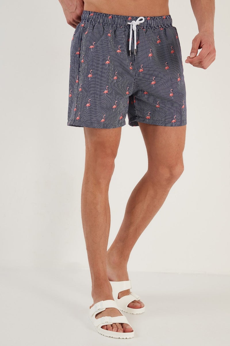 Buratti Patterned Swim Shorts with Waistband Pocket Swimsuit Short Men's Swimsuit Short 380M388  - Image 3
