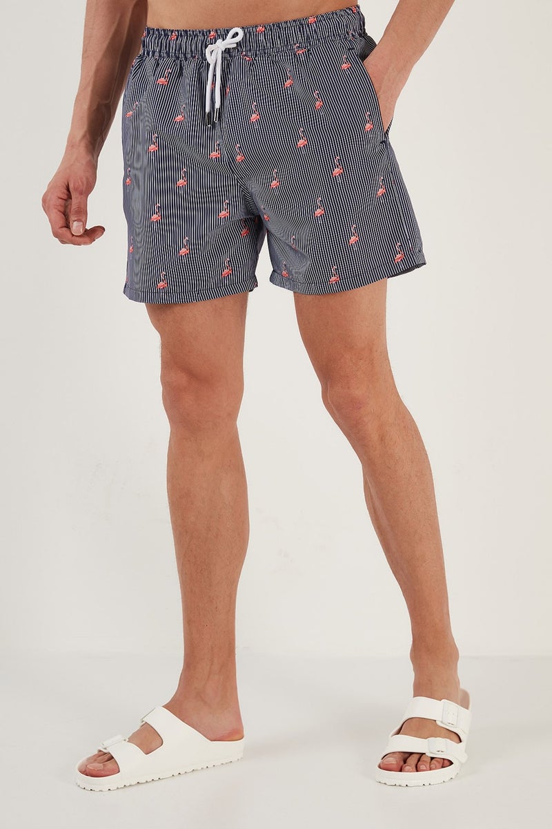 Buratti Patterned Swim Shorts with Waistband Pocket Swimsuit Short Men's Swimsuit Short 380M388  - Image 2