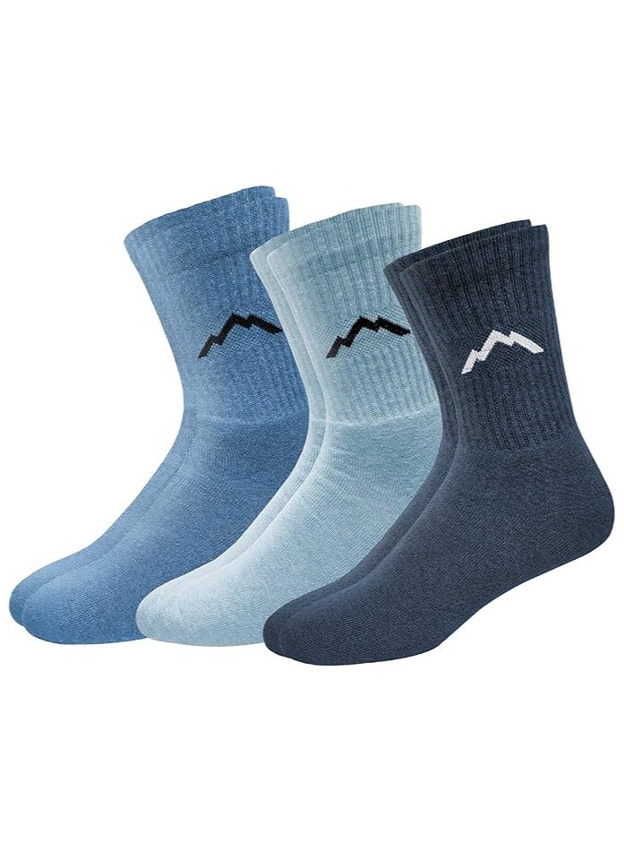 Ranger Ranger Sport Men's Heavy Duty Cotton Crew Athletic Socks (EU 39 - 45, US 7 - 12, Multicolored)- Pack of 3  - Image 1