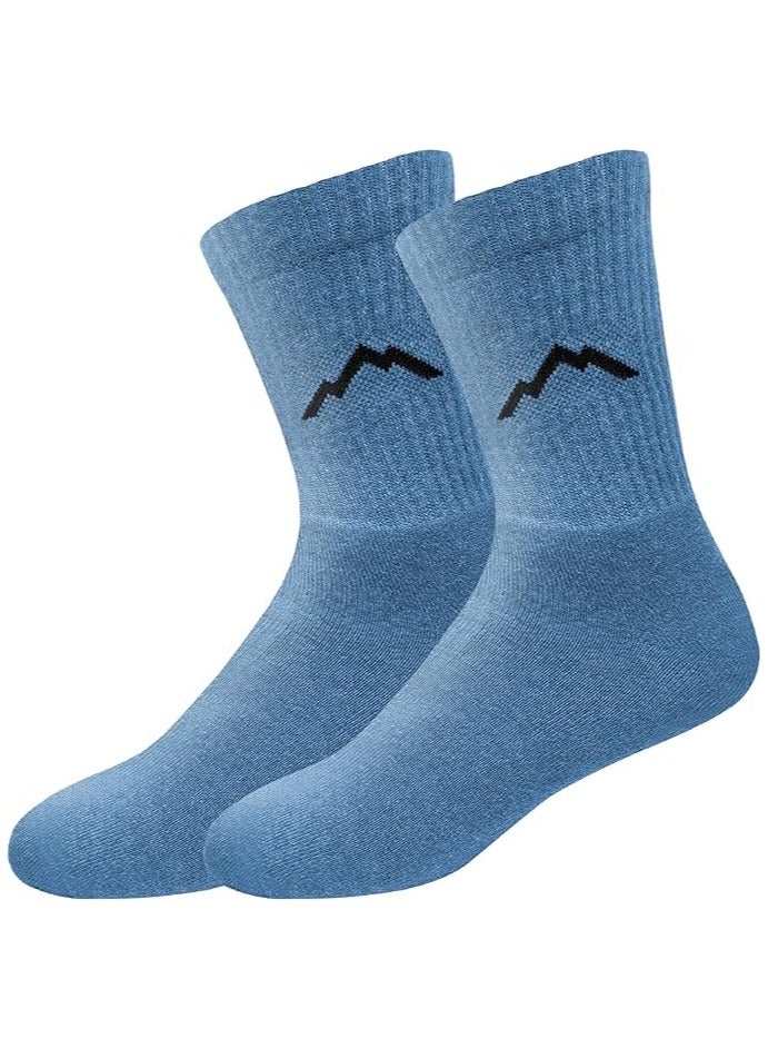 Ranger Ranger Sport Men's Heavy Duty Cotton Crew Athletic Socks (EU 39 - 45, US 7 - 12, Multicolored)- Pack of 3  - Image 5