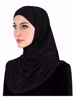 Perfectory PERFECTORY Premium 2 pc Hijab Set with Tube Cap, Easy to Wear, No Pins Required-Black  - Image 1