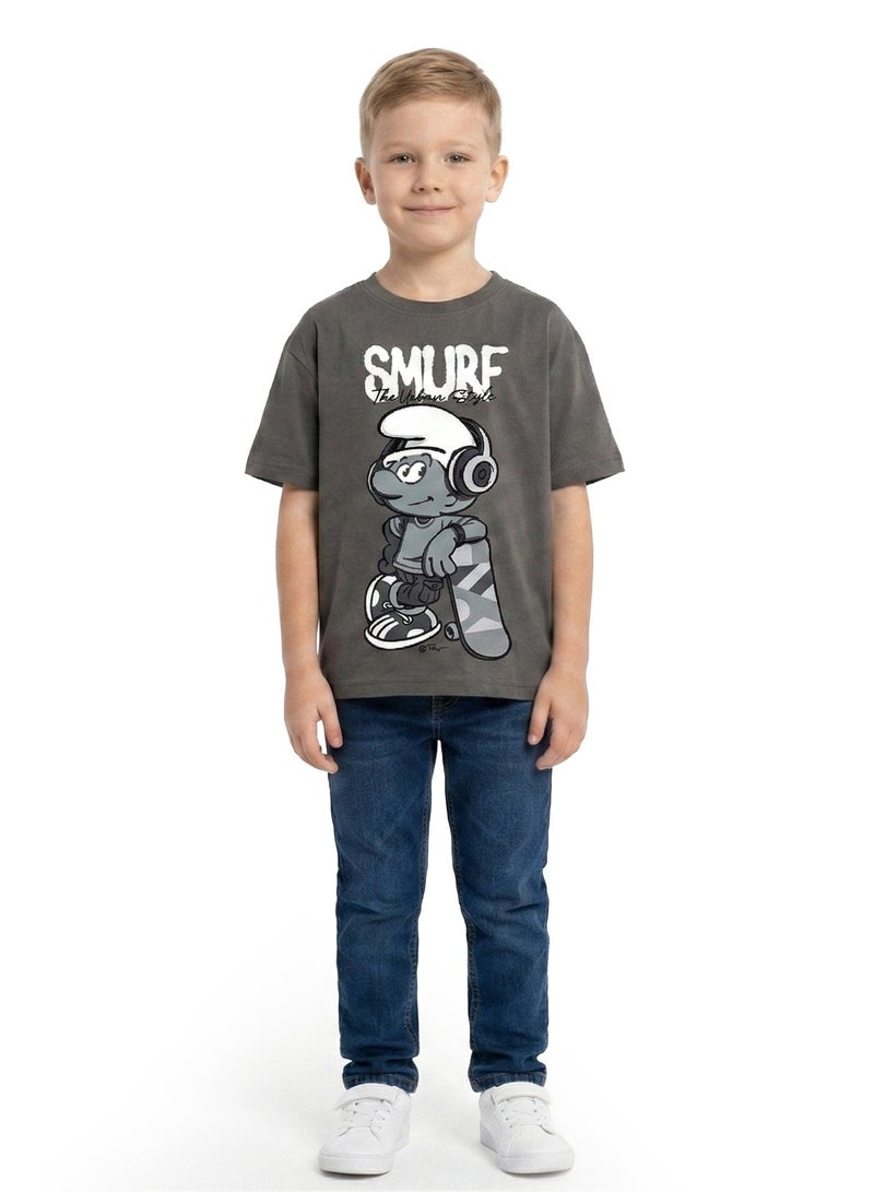 Trucare Toddler Boys Smurfs Urban Style Graphic Oversized T-Shirt - Image 2