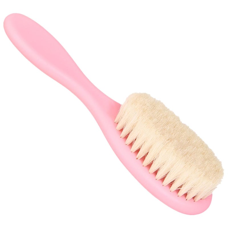 Pink Handle Shower Brush Body Scrubber Bathing Hair Brush for Newborn Care - Image 2