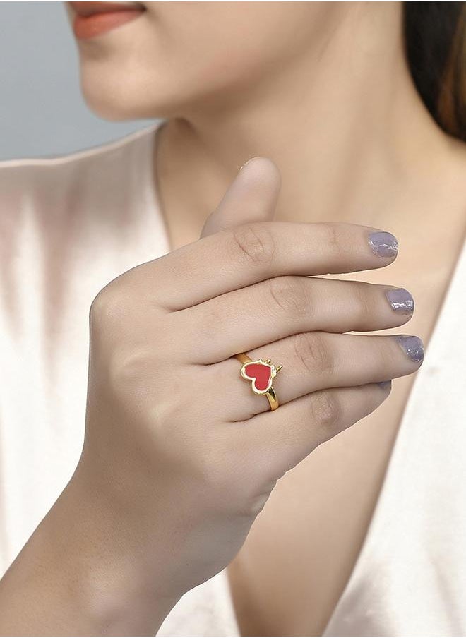VOYLLA Valentine's Day Collection Red Heart Adjustable Ring  - Image 5