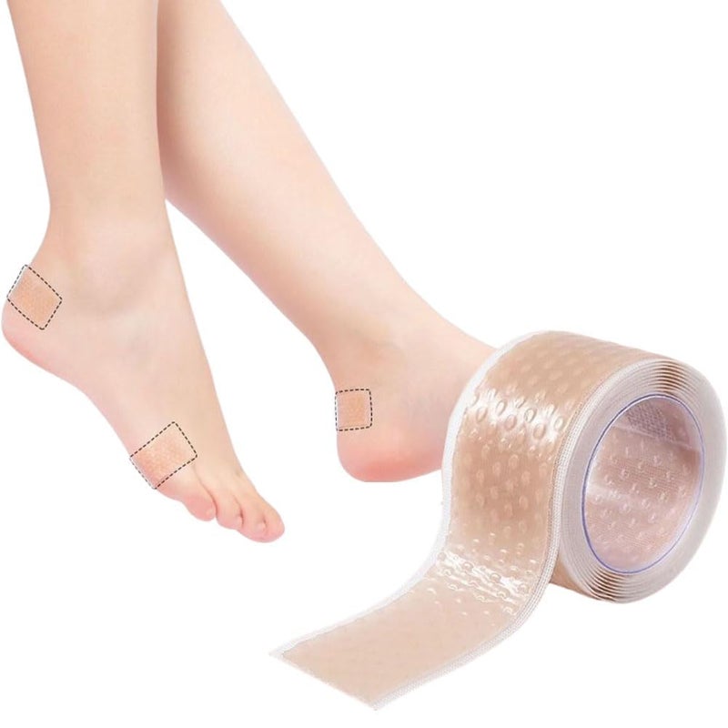 JZS Heel Sticker Silicone Gel Tape Protector, Blister Prevention Bandages for Feet, Hand Foot Bandage for Calluses Tender Spots Shoe Friction (1 Roll) - Image 1