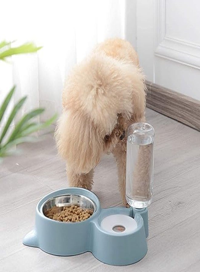 CREDLY Double Dog Bowls Automatic Water Dispenser Bottle Water and Food Bowl Set No-Spill Slow Pet Feeder (2 in 1 pet) - Image 3