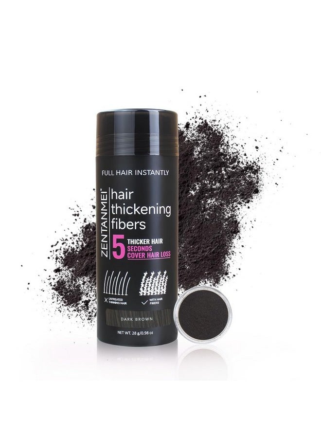 ZENTANMEI Hair Fibers For Thinning Hair For Women Allnatural Hair Building Fibers 0.98 Oz Hair Volume Powder Bald Spot Cover Up For Men & Women (Dark Brown)  - Image 1