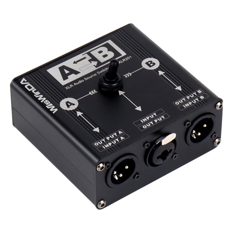 WisWinDa Pro XLR Passive A/B Switch Box Reversible Operation Design Balanced Audio Converter 2 Channel HiFi Stereo Audio Selector No Loss Switching Aluminum Shell (XLR A/B Swtich Box (F-2M)) - Image 1