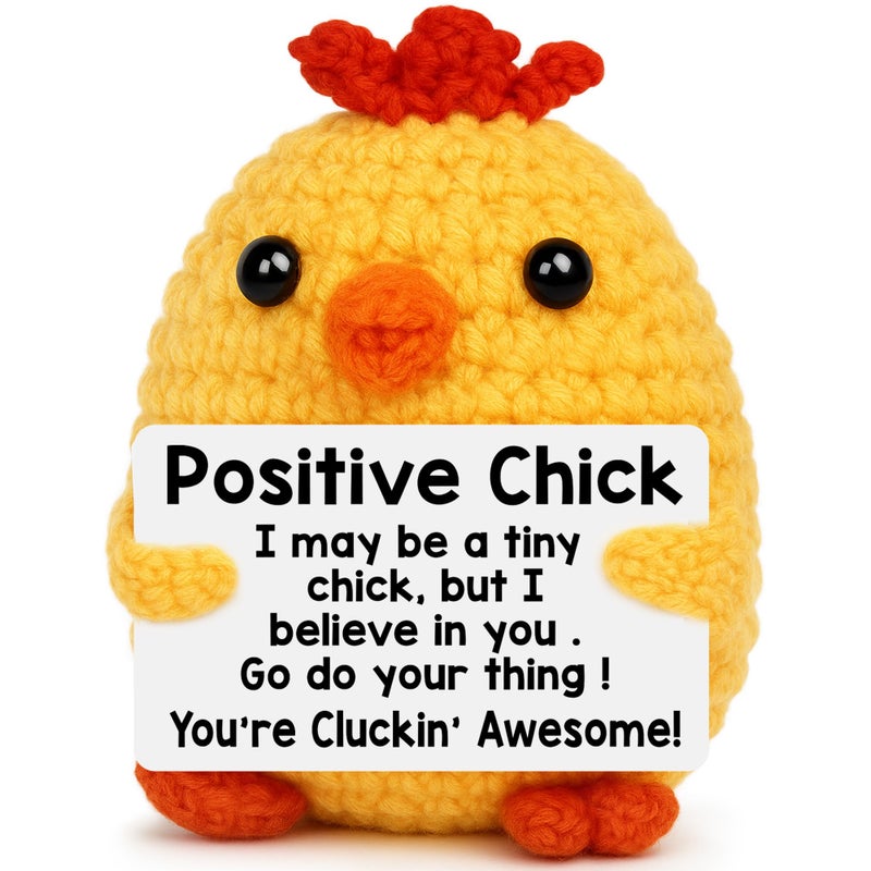 Mini Chicken Valentines Day Kids Daughter Gifts for Her Easter Basket Essentials Stuffers Gifts for Teens Girls Birthday Gift for Women Positive Crochet Animals Emotional Plush Support Handmade Chick