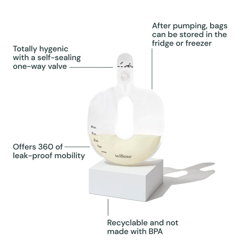ويلو Pump Spill-Proof Breast Milk Bags - 48 Ct - Holds 4 oz. Per Self-Sealing Storage Bag - Compatible with  360 or  3.0 Wearable Hands Free Breast Pump - Image 2