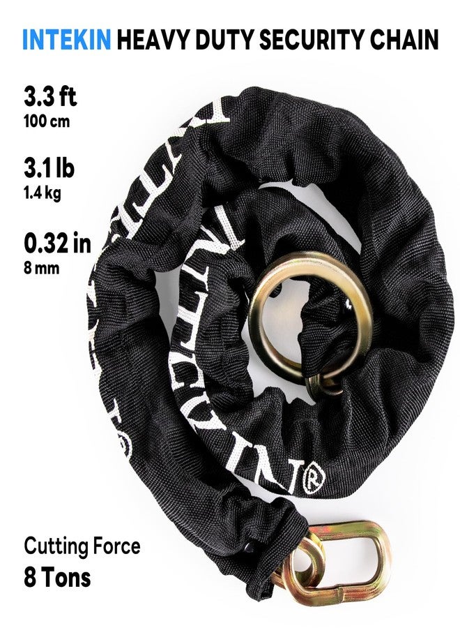 INTEKIN Security Chain 3.3 ft x 5/16" Thick Bike Lock Chain - High Security Hardened Steel Cut Proof Chain for Bikes, Containers, Motorcycles, Trailers, ATV's (Chain Only) - Image 3