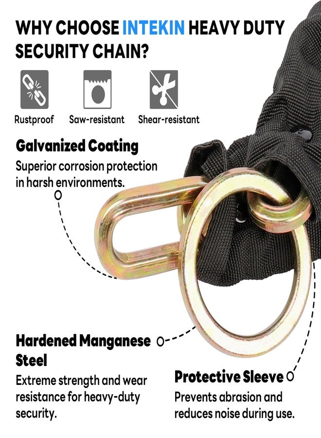 INTEKIN Security Chain 3.3 ft x 5/16" Thick Bike Lock Chain - High Security Hardened Steel Cut Proof Chain for Bikes, Containers, Motorcycles, Trailers, ATV's (Chain Only) - Image 5