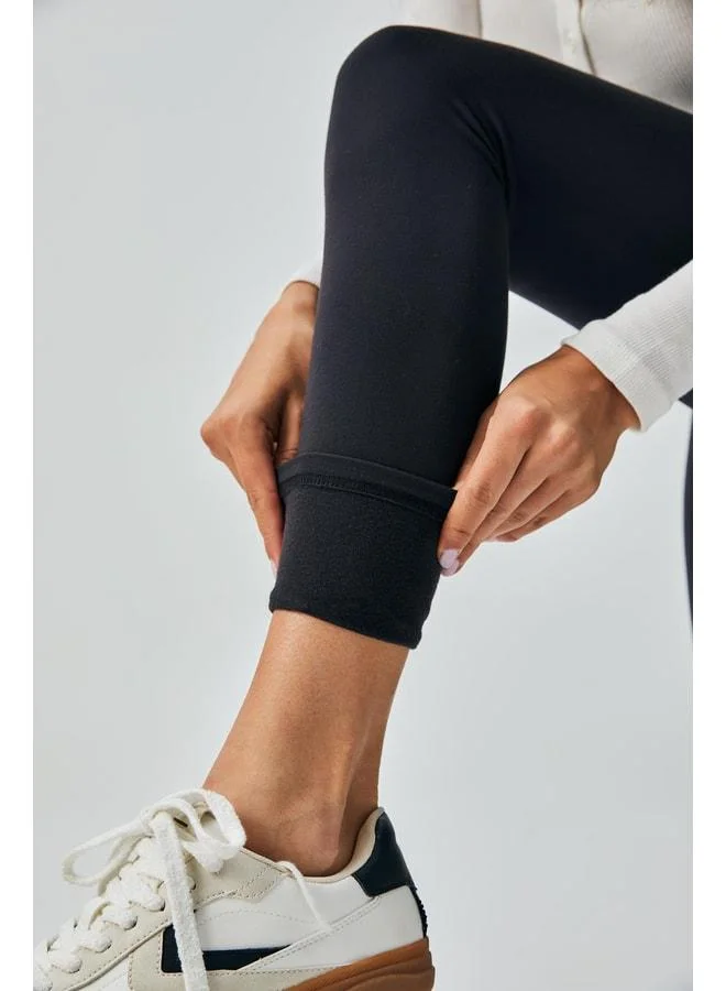 mina aise Women's Black Modal Fabric High-Waist Support Soft Leggings 28285.