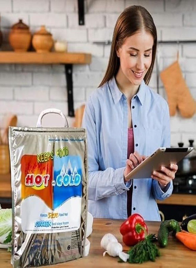 TUPERMAR Hot and Cold Insulated Bags for Food Delivery, Grocery Shopping Bags, Food Storage for Hot and Frozen Food for Travel, Disposable Color Bag, Reinforced Thermal Lunch Bag(Pack of 1) - Image 2