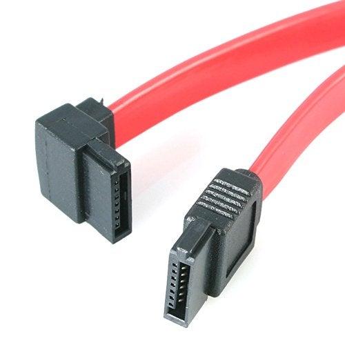 StarTech.com 18in SATA to Left Angle SATA Serial ATA Cable - F/F (SATA18LA1), Red - Image 1