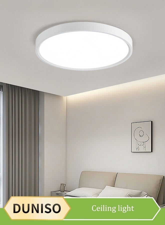 DUNISO LED Flush Mount Ceiling Light, LED Ceiling Light Fixture,Dimmable Eye Protection Ceiling Light, 3000K-6000K Selectable,Suitable for Bedroom, Kitchen, Closet and Hallway, 300mm * 23mm - Image 2