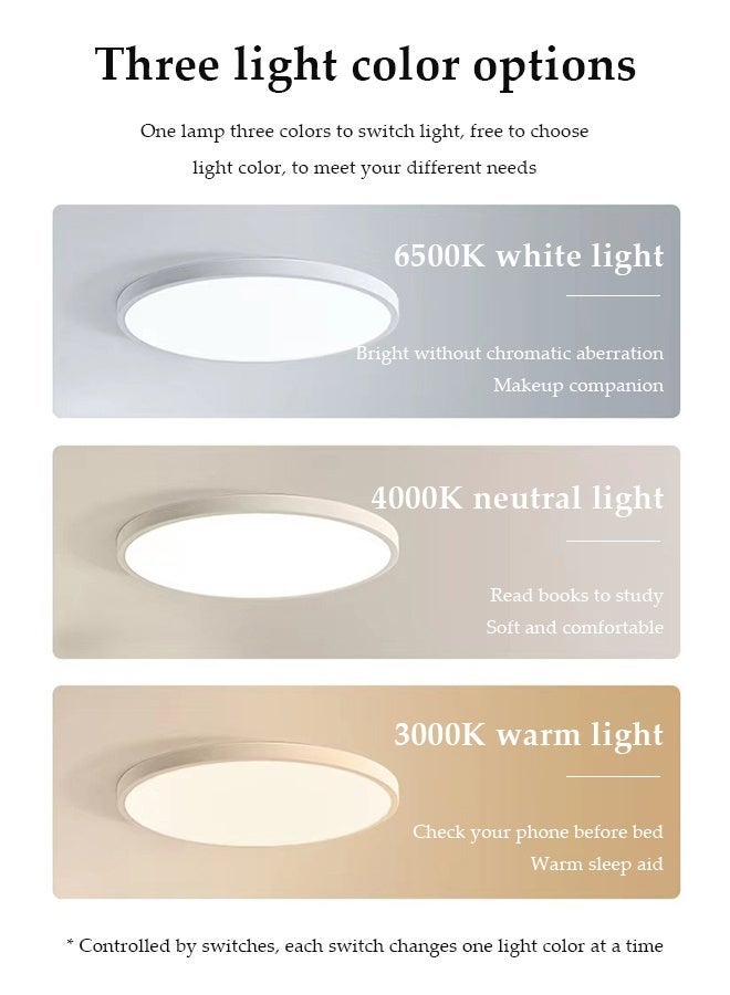DUNISO LED Flush Mount Ceiling Light, LED Ceiling Light Fixture,Dimmable Eye Protection Ceiling Light, 3000K-6000K Selectable,Suitable for Bedroom, Kitchen, Closet and Hallway, 300mm * 23mm - Image 5