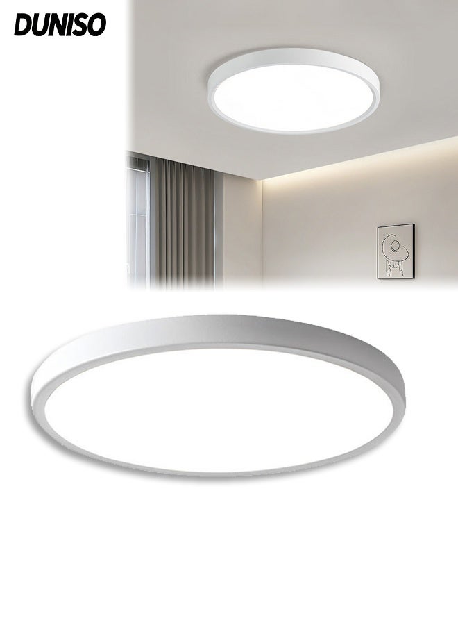 DUNISO LED Flush Mount Ceiling Light, LED Ceiling Light Fixture,Dimmable Eye Protection Ceiling Light, 3000K-6000K Selectable,Suitable for Bedroom, Kitchen, Closet and Hallway, 300mm * 23mm - Image 1