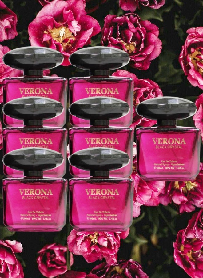 CRYSTAL 7 Pieces Verona Black Crystal Perfume 100ML - Image 1