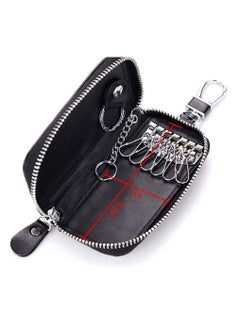 KASTWAVE PU Leather Car Key Case Car Smart Key Chain Coin Holder Smart Key Holder Protection Car key Chain Bag Auto Remote Keyring Wallet Key Wallet Card Wallet Leather Wallet Black  - Image 3