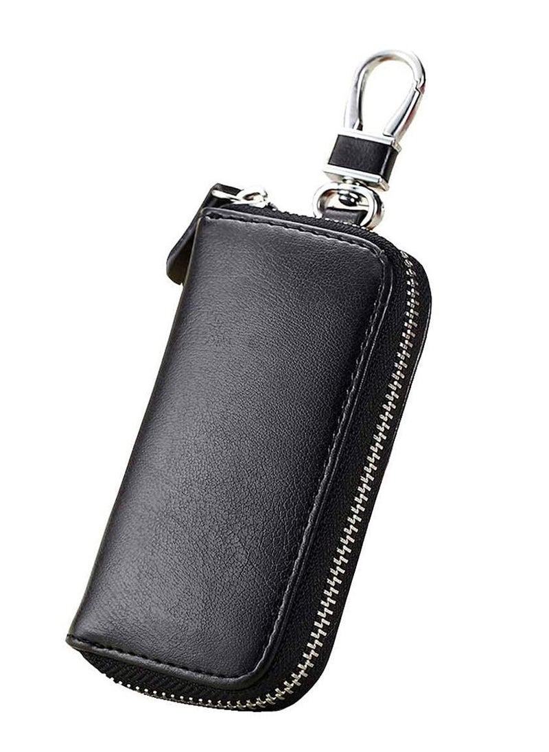 KASTWAVE - PU Leather Car Key Case Car Smart Key Chain Coin Holder Smart Key Holder Protection Car key Chain Bag Auto Remote Keyring Wallet Key Wallet Card Wallet Leather Wallet Black - Image 1